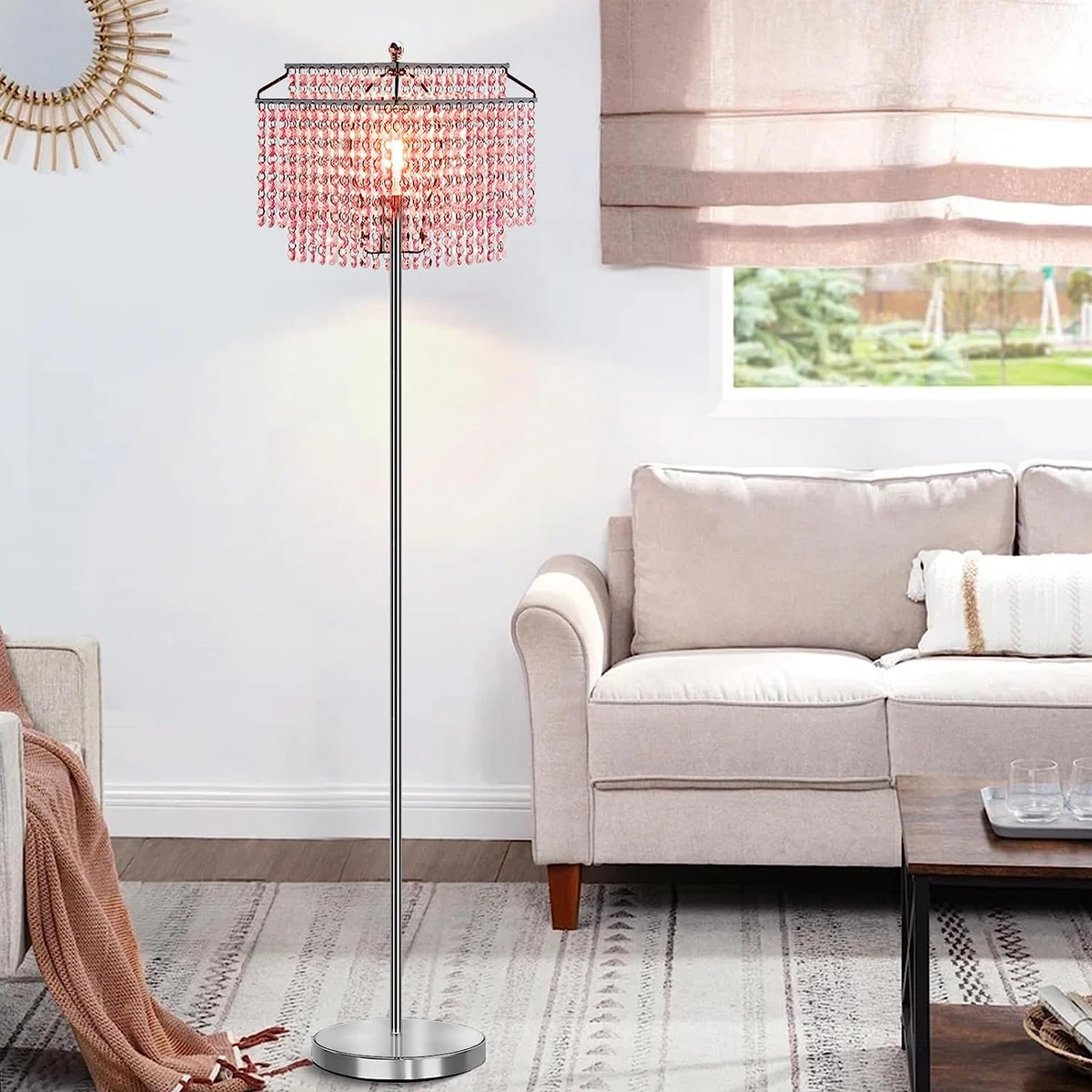 Blush pink tall lamp discount