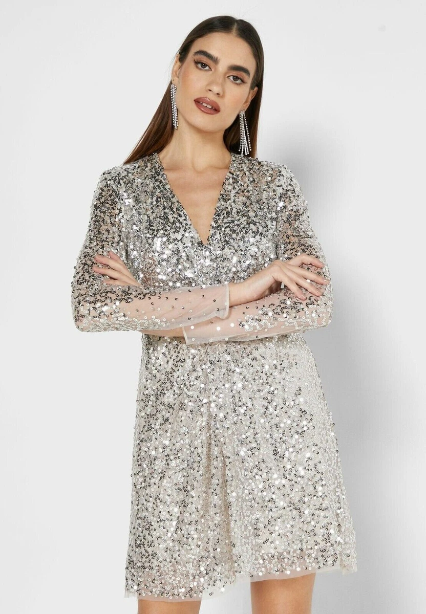 French connection hotsell silver dress