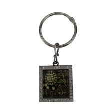 Love Bug Keychain with Lady Bug Bejeweled Flower Inside with Bling