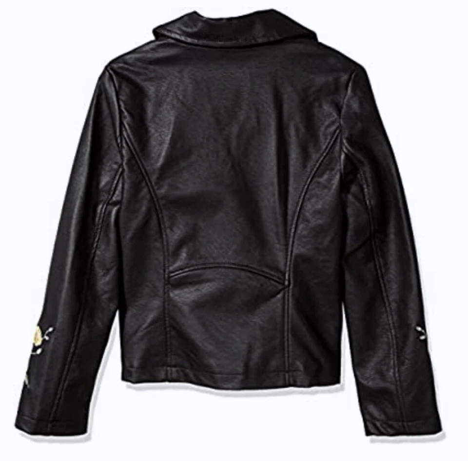 Chaqueta Moto JESSICA SIMPSON Floral Bordada Negra Yel Niñas S M 10/12 L 14/16 Foto 2 de 4