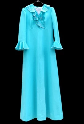 Ancienne Robe De Bal Années 1970 Vintage Femme/Vêtement Ancien D Époque - Photo 1/4