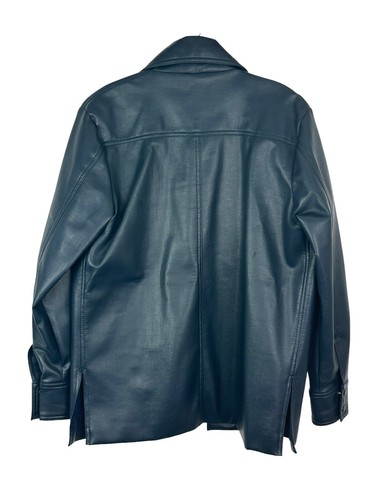 VTG Cortini 1970s Vegan Leather Blue PVC Jacket Men's SMALL Disco Faux Vinyl - Picture 9 of 9