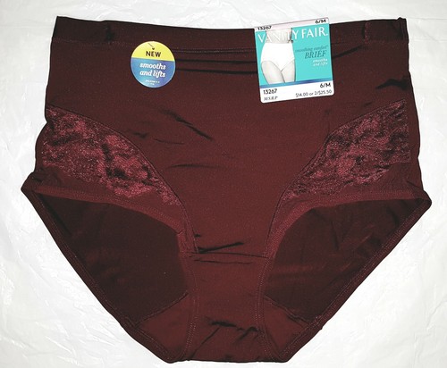 NWT Vanity Fair Smoothing Comfort 13267 Mesh & Lace brief panty panties 6 7 8