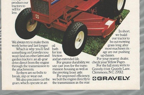 1980 Gravely Lawn Mower advertisement, 8183-T GRAVELY ad, Riding mower tractor - Foto 3 di 3