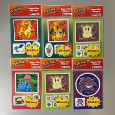 Pokemon Super Size Stickers Lot 6 Nintendo Charizard Meowth Pikachu ArtBox 1999