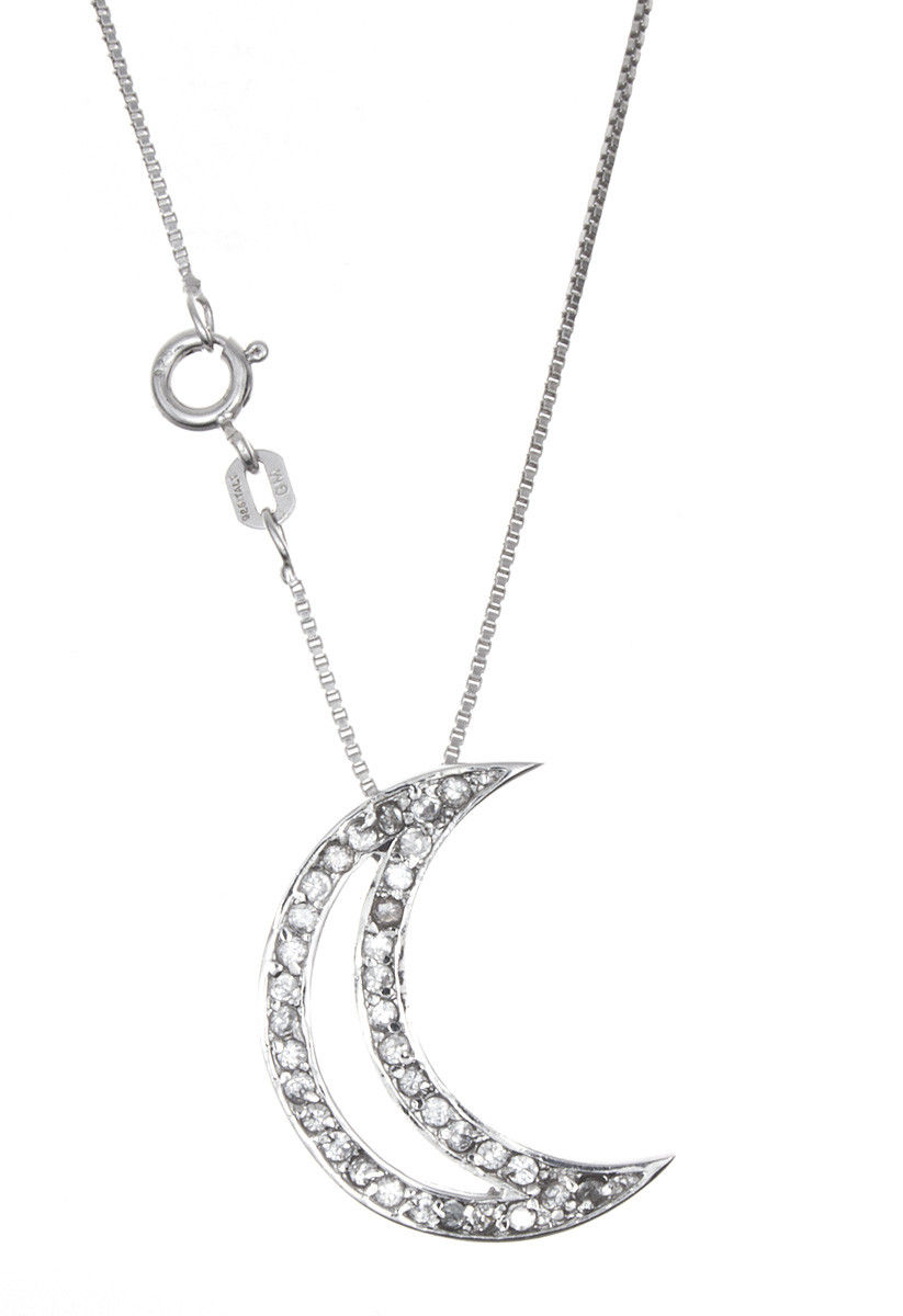 Женское ожерелье-цепочка с подвеской в виде полумесяца серебристого цвета для женщин 8990₽
