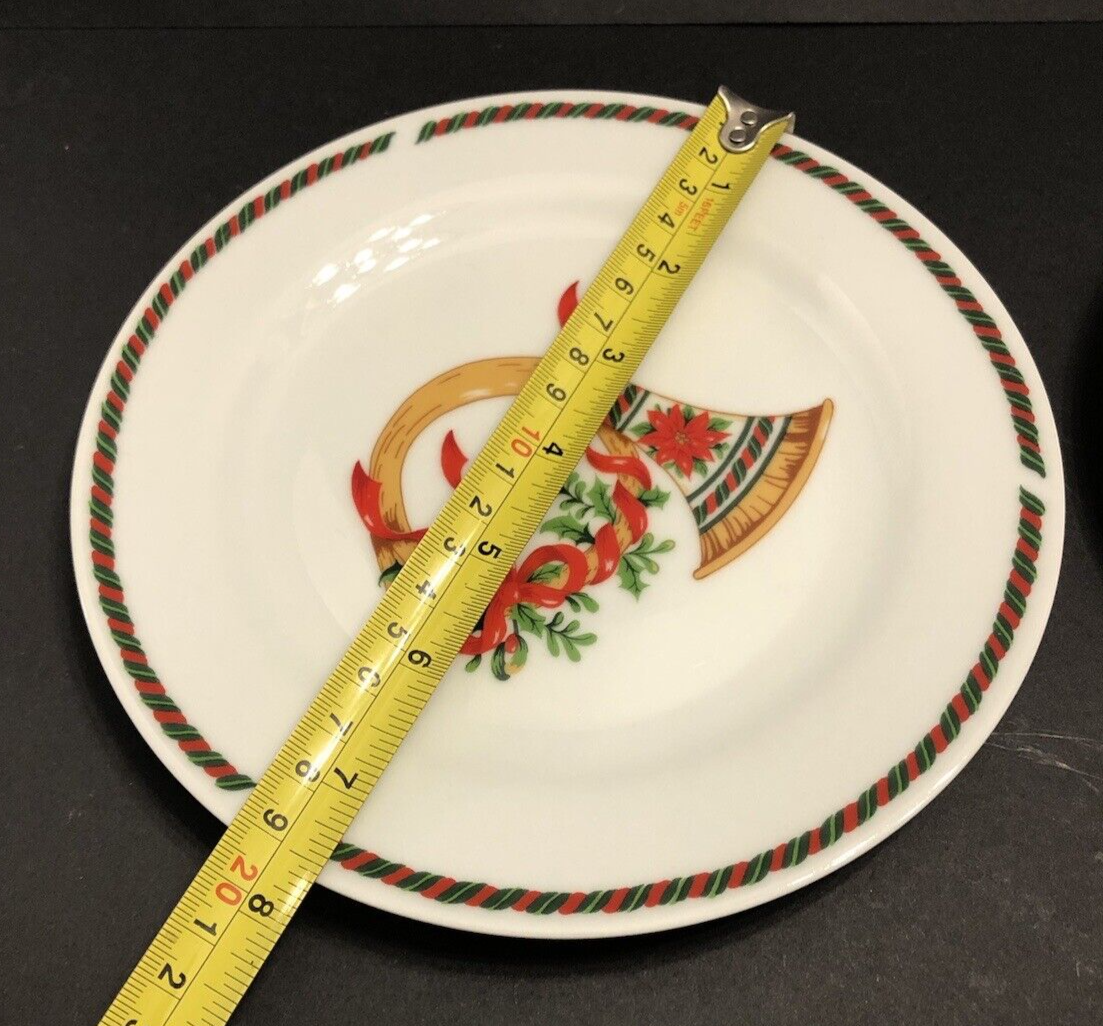 2 Vintage Christmas Horn Gibson Dessert Plates eBay