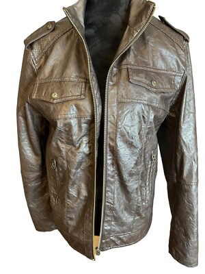 Zara Young RARE Multi pockets Size L Brown Goat Leather Men