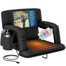 Heated Reclining Stadium Seat Wide Bleacher Chair Back Support Alpcour Bleachers