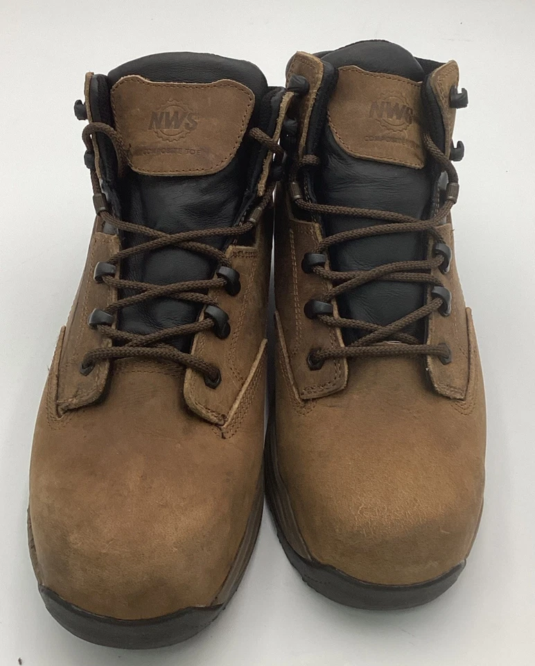 Botas de trabalho Northside masculinas Garner couro médio WP Comp Toe marrom tamanho 9,5 EE - Imagem 2 de 4