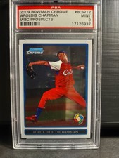 2009 BOWMAN CHROME AROLDIS CHAPMAN #BCW12 WBC PROSPECTS ROOKIE RC PSA 9 MINT!!