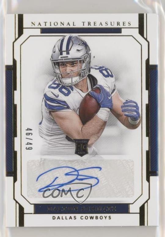 Dalton Schultz Panini National Treasures #141 Autograph Gold