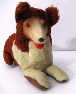 VINTAGE 1950's MY PAL LASSIE COZY CHILDREN'S TOY PLUSH RESCUE RUBBER FACE DOG