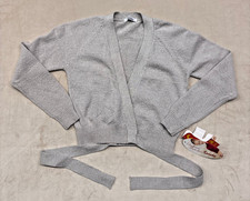 Sansha Daisy Ballet Wrap Sweater Girls Size 3 Light Grey NWT Dance Warm Up