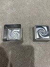 Set of 2 Vintage Original Square Metal Jello Molds, Silver Swirl, MCM — photo 1