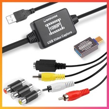 VHS to Digital Converter,USB-A/USB-C Video 1080P Capture Card