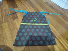 Brown Blue Handmade Pillow Case Dress Size 3 Toddler Floral Polka Dots Girls