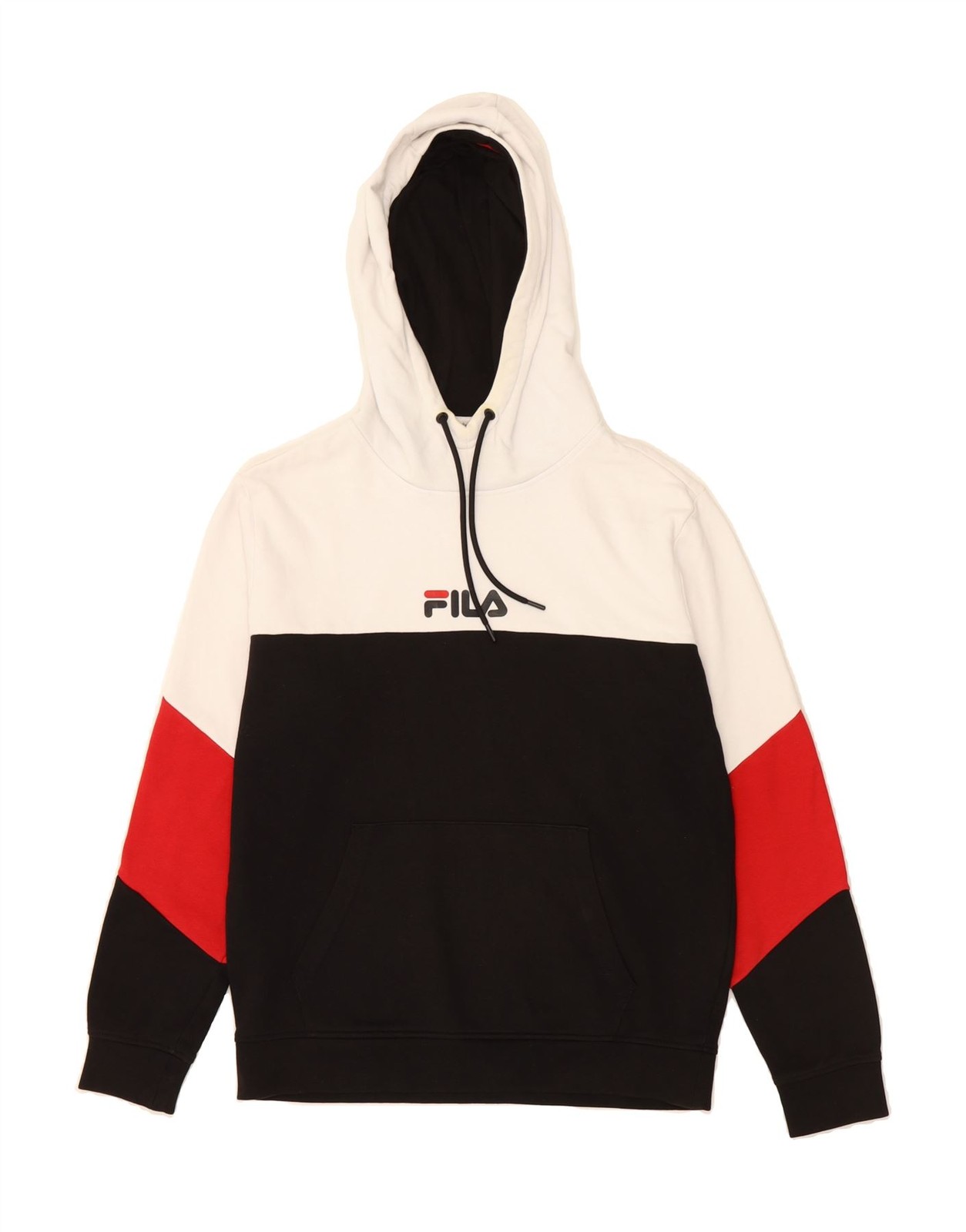 FILA Maglione Uomo Grafico con Cappuccio XS Nero Colourblock Cotone BT10