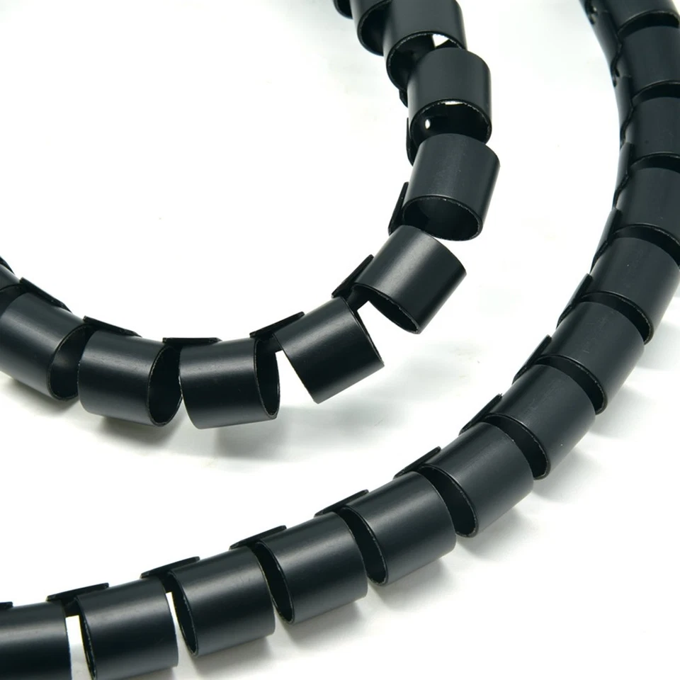 5x 1.5m 30mm Black Spiral Wrapping Bands Cable Tidy Management Organizer Tube - Image 3 of 4