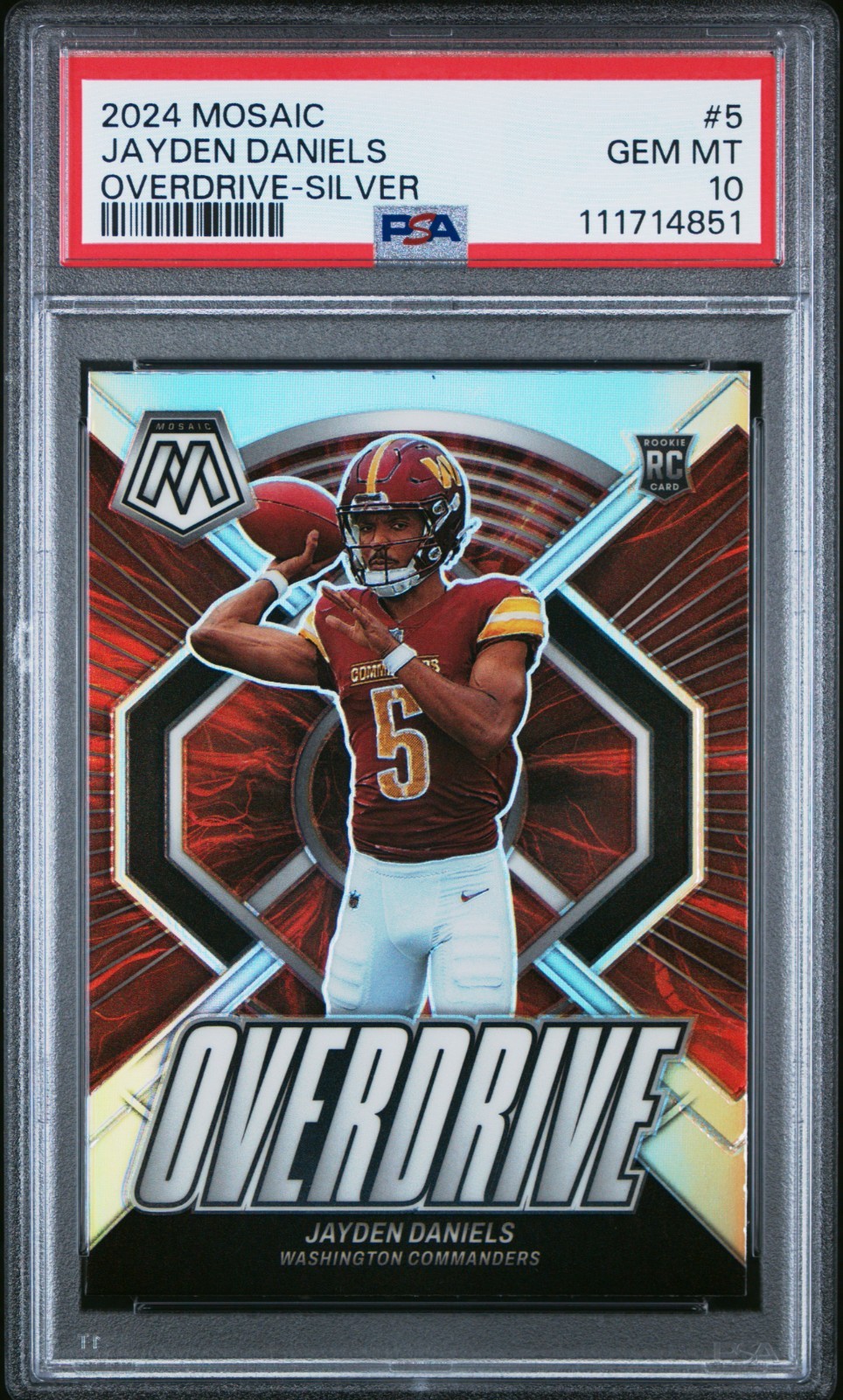 Jayden Daniels Panini Mosaic Overdrive #5 Silver