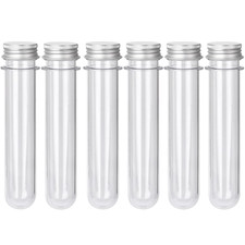 6PCS Plastic Test Tubes with Screw Caps 45Ml Clear Tubes for Scientific Experime