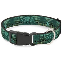Plastic Clip Collar Cali Bear/Palm Trees/Geometric Green Wide-Small (Us Import)