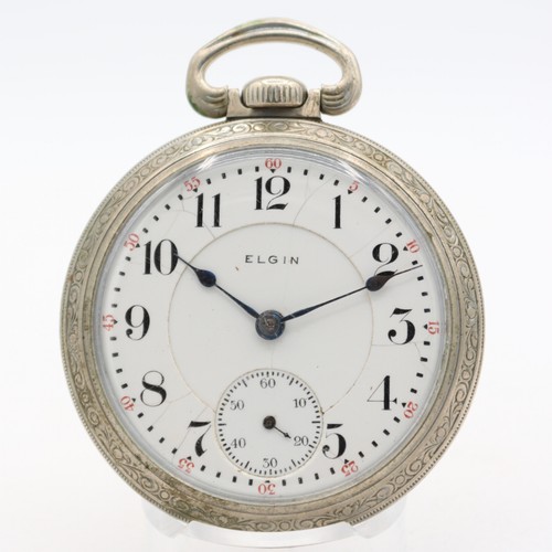 Antique 18s Elgin G.M. Wheeler 17J Double Sunk Dial Pocket Watch 148 Chrome