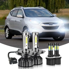 Para For Hyundai Tucson 2010-2013, LED faros bombillas + luces antiniebla Kit