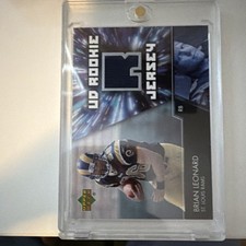 Upper Deck 2007 UD Rookie Jersey Brian Leonard #UDRJ-BL St. Louis Rams NFL Card. rookie card picture