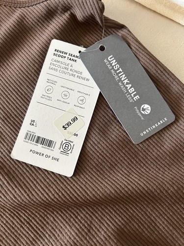 Athleta Renew seamless scoop tank Large Ribbed Brown nwt - Picture 2 of 5