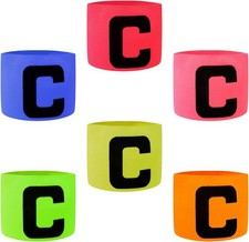 6 Pack Football Soccer Captain Armband Anti-Drop Captains Elastic Armbands