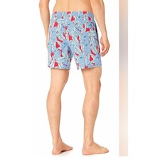 Vineyard Vines Men  s Chappy Swim Trunks Medium Blue Tropical Print EUC