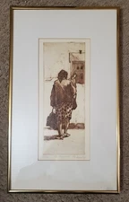 Gloria Sessions Vintage Etching Expressionism Bristol Connecticut