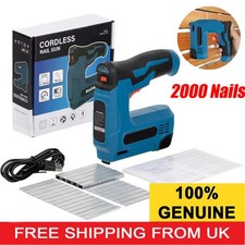 CORDLESS STAPLE NAIL GUN 2in1 ELECTRIC BATTERY RECHARGABLE TRACK PINS STAPLER