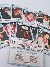 Scanlens 1977 VFL footy 12 cards SOUTH MELBOURNE team set unmarked checklist EXC