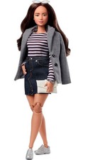 Curvy Brunette Fashion Doll  Clothing Set - 2 Tops, Skirt, Pants, Coat, Shoes 