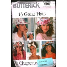 Butterick 5948 Sewing Pattern 13 Great Hats C...