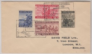 Polen 1943 schöner Beleg vermutl. mit Schiffspost nach London