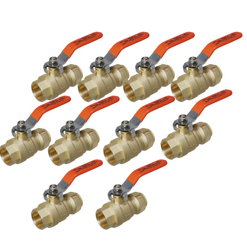 10 Pack XFITTING 3/4" Push Fit Female Ball Valve, Push to Connect FNPT