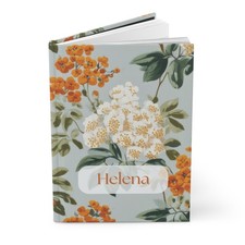 Floral Hardcover Journal, Personalized Notebook, Custom Diary, Gift for Writers,