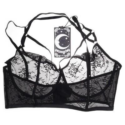 Killstar, Bustier, Größe: 4XL, Schwarz, Polyamid, Paisley, Spitze, Damen #B0r
