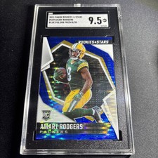 2021 Panini Rookies & Stars Amari Rodgers Blue Pulsar #189 Jersey # /50 SGC 9.5