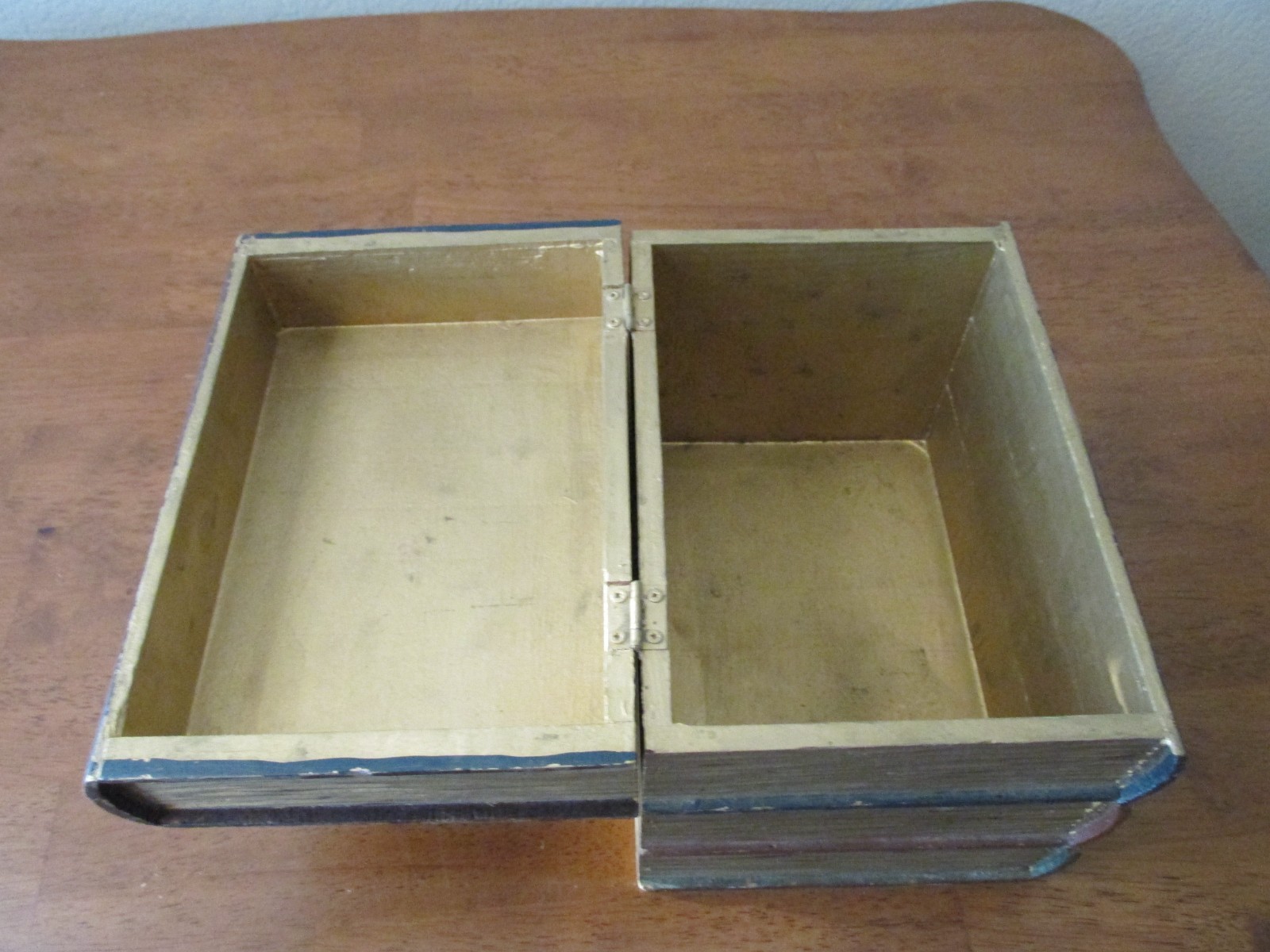 Vintage Brown Faux Book Box Hinged Opening Hide Valuables Hidden Storage