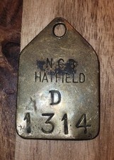 HATFIELD Colliery Pit Check Tally - marked HATFIELD D Deputy? D1314 Coal