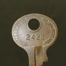 Vintage Master Lock Key 2428 Walking Lion Brass