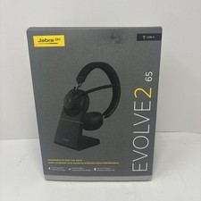 Jabra GN Evolve 2 65 Bluetooth Wireless/USB-A On Ear Headset New Open Box