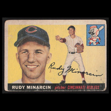 Rudy Minarcin Rookie #174 1955 Topps Cincinnati Redlegs Baseball Card MLB EX. rookie card picture