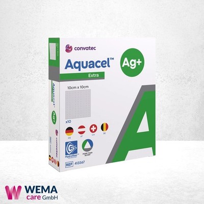 ConvaTec Aquacel  Ag+ Extra - 10 cm x 10 cm   10 Stück - PZN 10203810