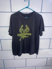 Realtree Antlers Black T-Shirt Short Sleeve Size L.   B133