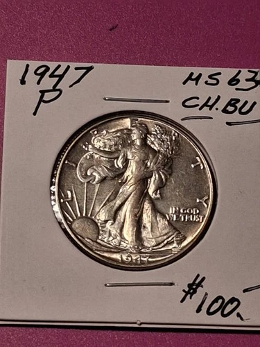1947-P WALKING LIBERTY HALF DOLLAR. MS/ BU/ HIGH RATED.